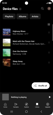 Press the required audio file. Press the required audio file.
