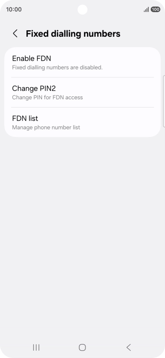 Press Enable FDN. Press Enable FDN.