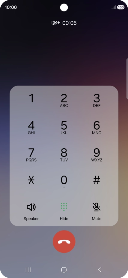 Press the end call icon. Press the end call icon.