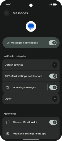 Press Incoming messages. Press Incoming messages.