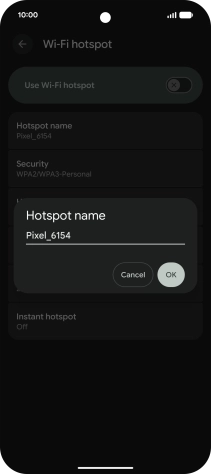Key in the required Wi-Fi hotspot name and press OK. Key in the required Wi-Fi hotspot name and press OK.