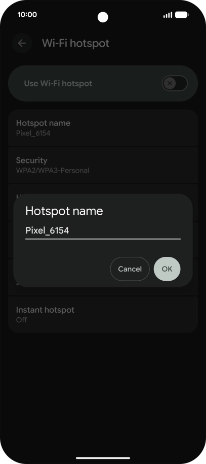 Key in the required Wi-Fi hotspot name and press OK. Key in the required Wi-Fi hotspot name and press OK.