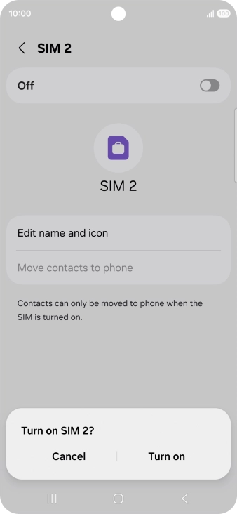 If you turn on use of the price plan, press Turn on. If you turn on use of the price plan, press Turn on.