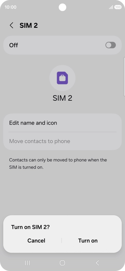 If you turn on use of the price plan, press Turn on. If you turn on use of the price plan, press Turn on.