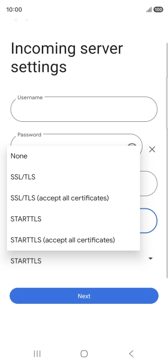 Press SSL/TLS. Press SSL/TLS.