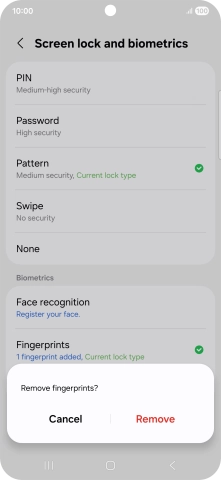 Press Remove. Press Remove.