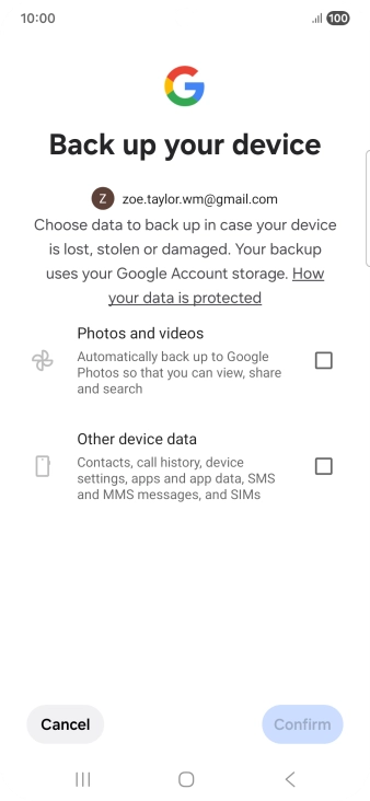 Press the fields next to the required data types to select them. Press the fields next to the required data types to select them.