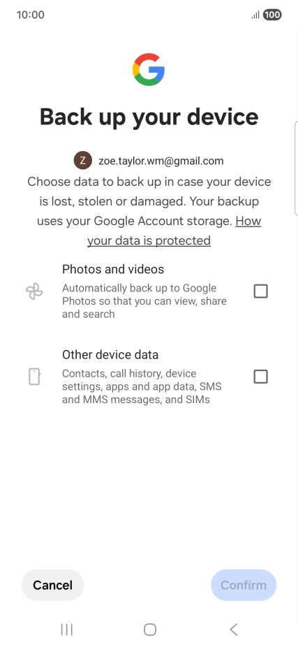 Press the fields next to the required data types to select them. Press the fields next to the required data types to select them.