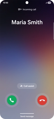 Press and drag the accept call icon right. Press and drag the accept call icon right.