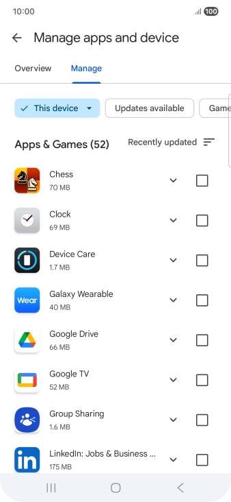 Press the required app. Press the required app.