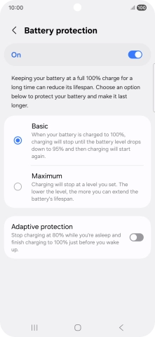 Press the required setting. Press the required setting.