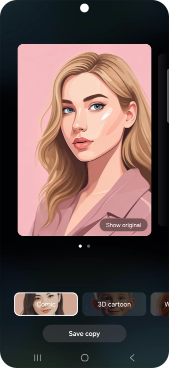Press Save copy to save the generated photo suggestion. Press Save copy to save the generated photo suggestion.
