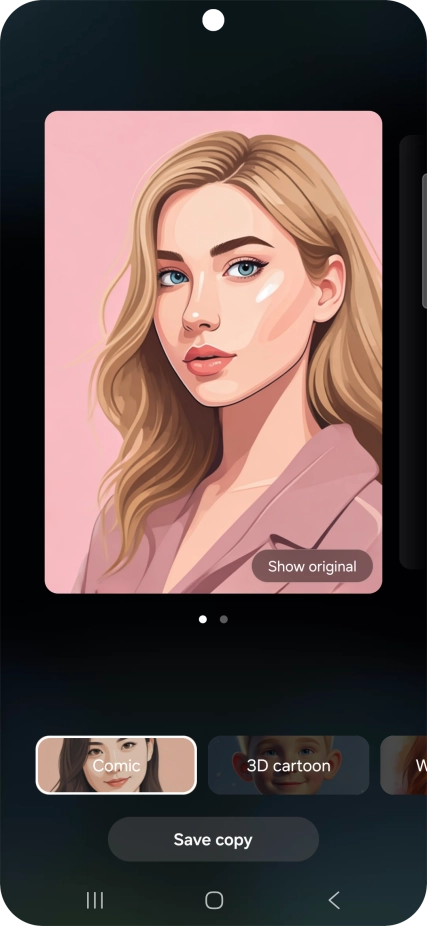 Press Save copy to save the generated photo suggestion. Press Save copy to save the generated photo suggestion.