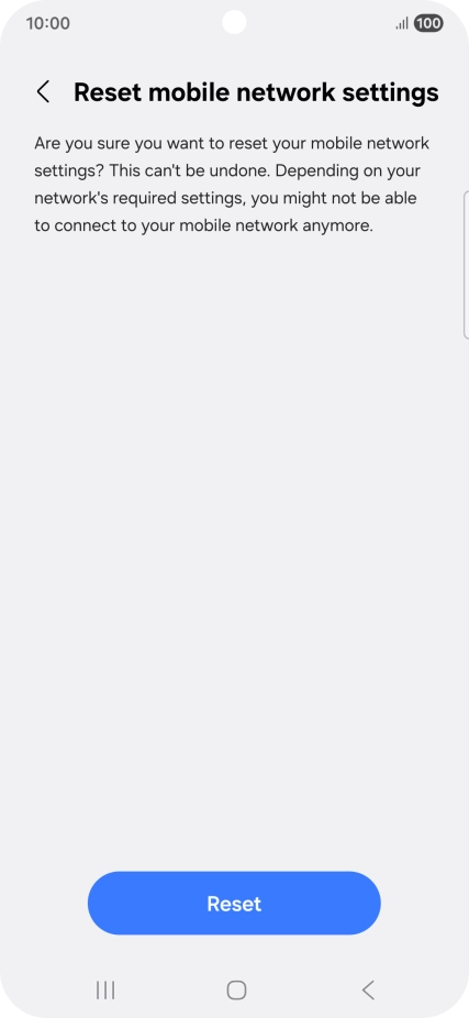 Press Reset. Press Reset.