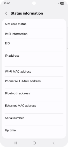 Your phone's EID number is displayed below EID. Your phone's EID number is displayed below EID.