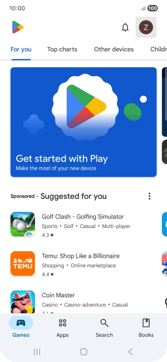 Press the profile icon. Press the profile icon.
