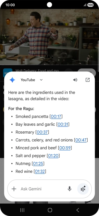 The answer from Gemini to your question is displayed. The answer from Gemini to your question is displayed.