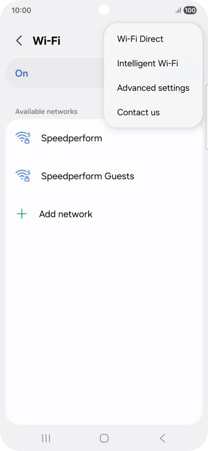 Press Intelligent Wi-Fi. Press Intelligent Wi-Fi.