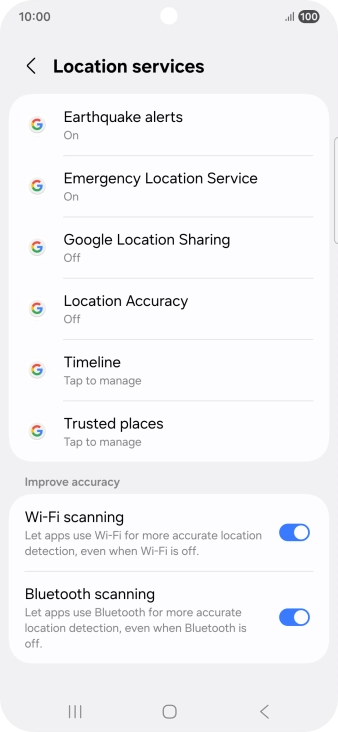 Press Location Accuracy. Press Location Accuracy.