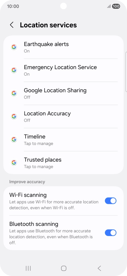 Press Location Accuracy. Press Location Accuracy.