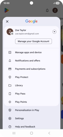 Press Manage apps and device. Press Manage apps and device.