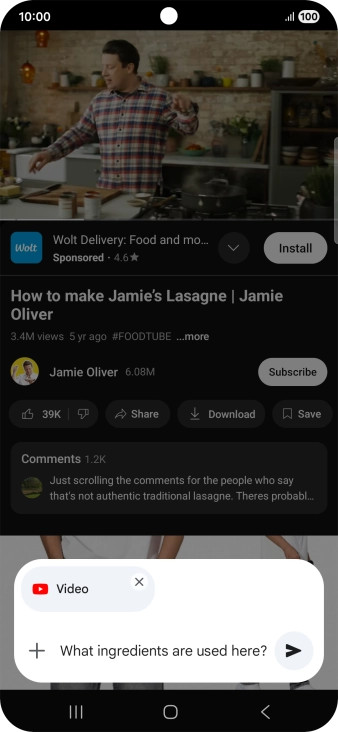 Follow the instructions on the screen to type or speak the required question for the video. Follow the instructions on the screen to type or speak the required question for the video.