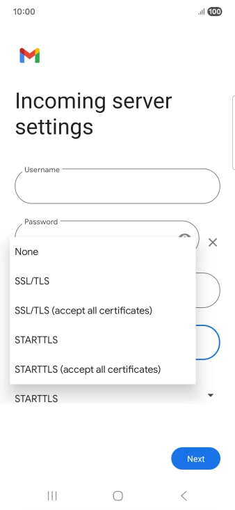 Press SSL/TLS. Press SSL/TLS.