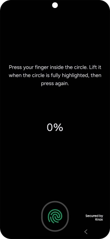 Follow the instructions on the screen to create the phone lock code using your fingerprint. Follow the instructions on the screen to create the phone lock code using your fingerprint.