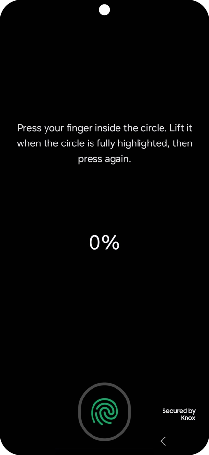 Follow the instructions on the screen to create the phone lock code using your fingerprint. Follow the instructions on the screen to create the phone lock code using your fingerprint.