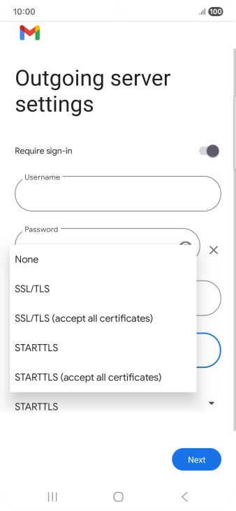 Press SSL/TLS. Press SSL/TLS.