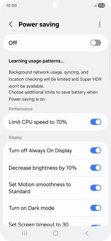 Press the indicators next to the required settings. Press the indicators next to the required settings.