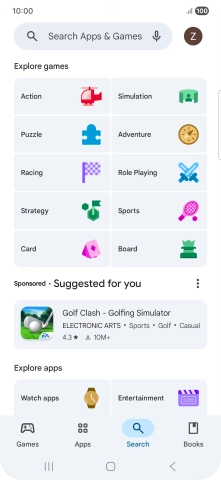 Press the search field. Press the search field.