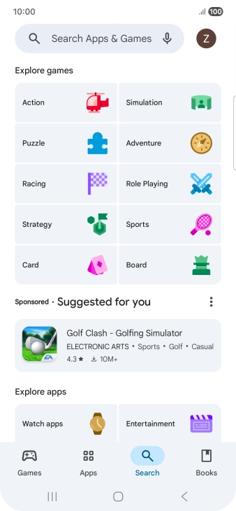 Press the search field. Press the search field.