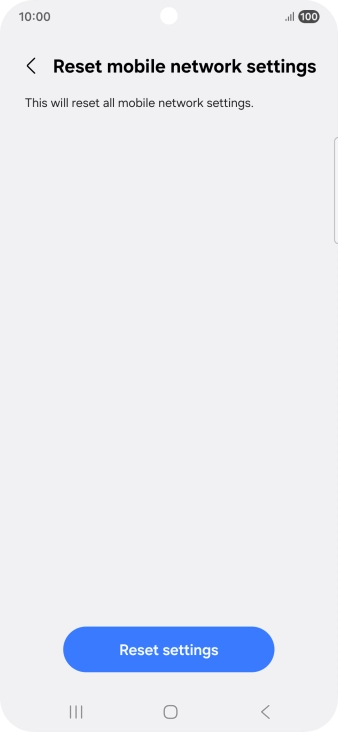 Press Reset settings. Press Reset settings.