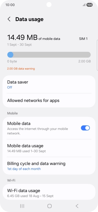 Press Data saver. Press Data saver.