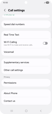 Press Supplementary services. Press Supplementary services.