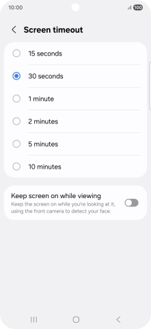 Press the required setting. Press the required setting.