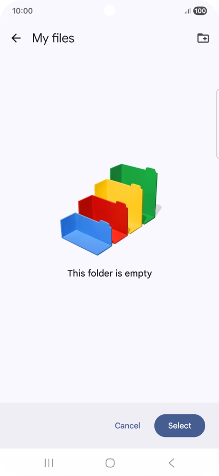 To create a new folder, press the new folder icon and follow the instructions on the screen to create a new folder. To create a new folder, press the new folder icon and follow the instructions on the screen to create a new folder.