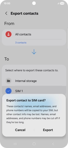 Press Export. Press Export.
