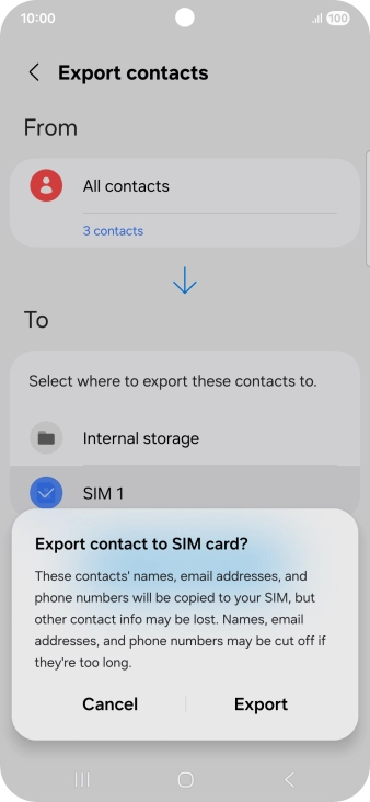 Press Export. Press Export.