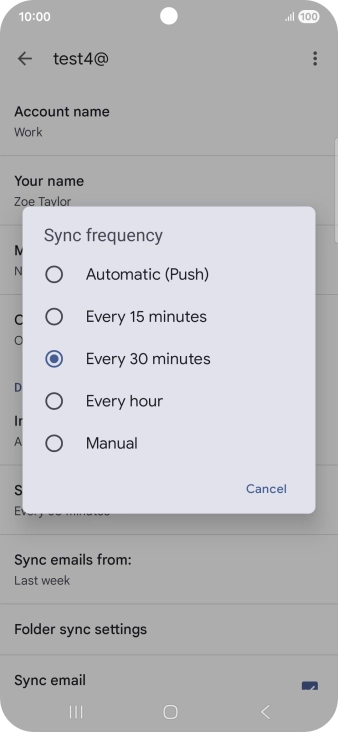 Press the required setting. Press the required setting.