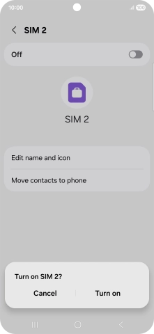 If you turn on use of the price plan, press Turn on. If you turn on use of the price plan, press Turn on.