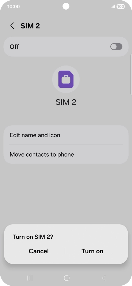 If you turn on use of the price plan, press Turn on. If you turn on use of the price plan, press Turn on.