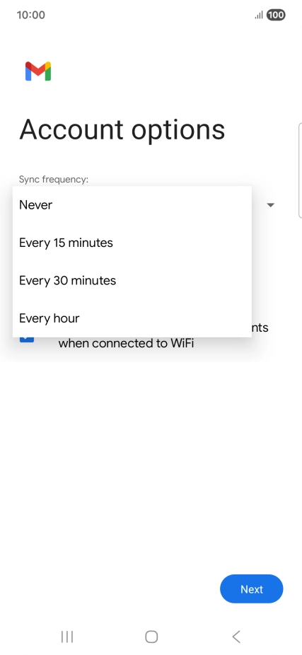 Press the required setting. Press the required setting.