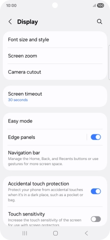 Press Screen timeout. Press Screen timeout.