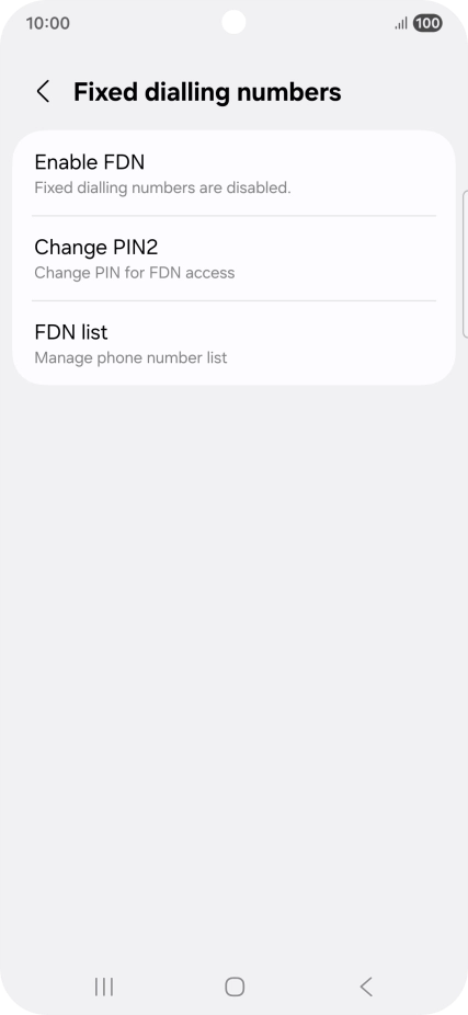 Press Enable FDN. Press Enable FDN.