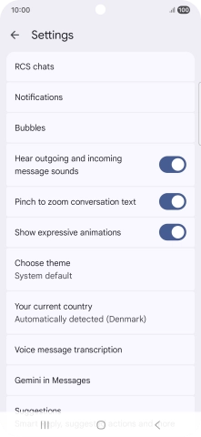 Press Gemini in Messages. Press Gemini in Messages.