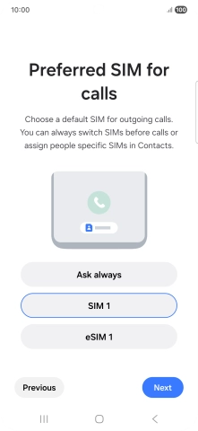Press the required setting. Press the required setting.