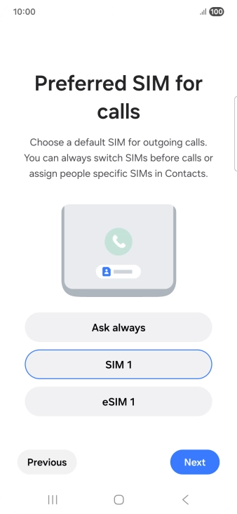 Press the required setting. Press the required setting.