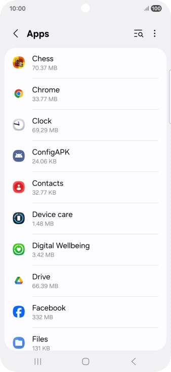 Press the required app. Press the required app.